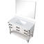 Meuble-lavabo simple en chêne blanc 48 po L, plateau en marbre de culture, 46 miroirs et cinq tiroirs pour le rangement dans la salle de bain x P 22 po avec dessus scellé à la main