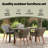 vidaXL Garden Dining Set with Cushion 5 pcs Grey Poly Rattan-48757671-48757665-48757666