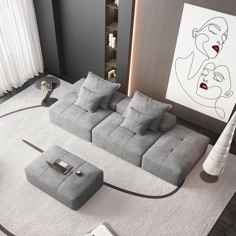 Canapé modulaire surdimensionné Boneless, Gris