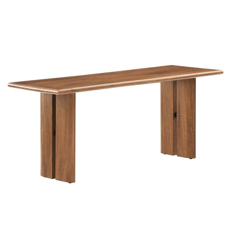 Banc en bois Amistad par Modway, H 18,5 po x l 46 po x P 15 po, Noyer