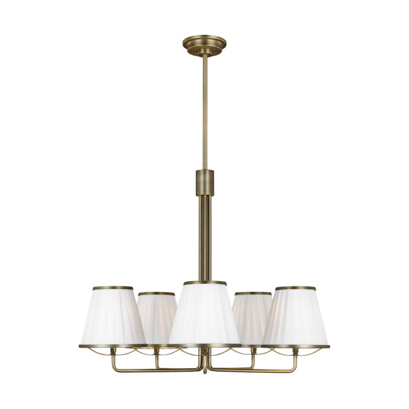 Esther 5 - Light Dimmable Classic / Traditional Chandelier, Time Worn Brass