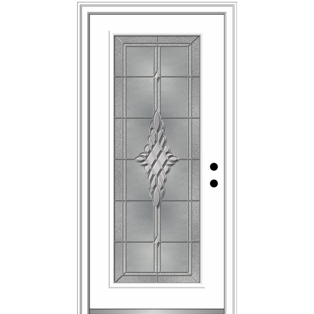 Grace Painted Both Sides The Same FULL Lite Fiberglass Prehung Front Entry Door on 4-9/16" Frame MMI DOOR Door 