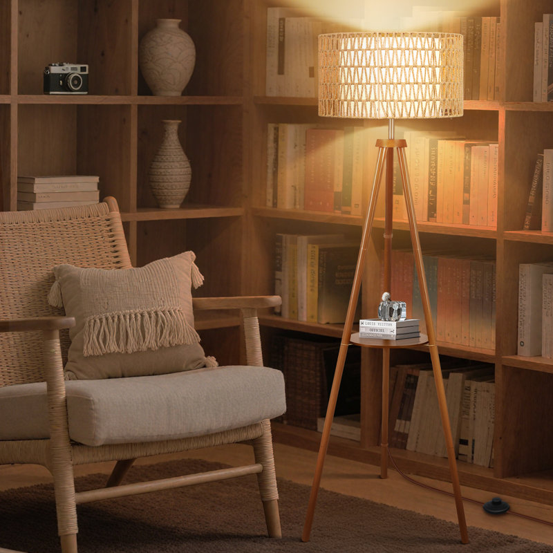 160cm Tripod Floor Lamp, Walnut