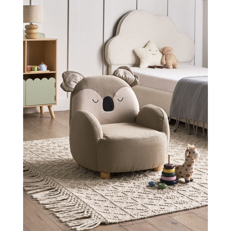 Kids Armchair Koala HERVIK, Brown/White/Beige
