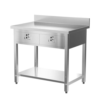Stainless Steel Table With 2 Drawers