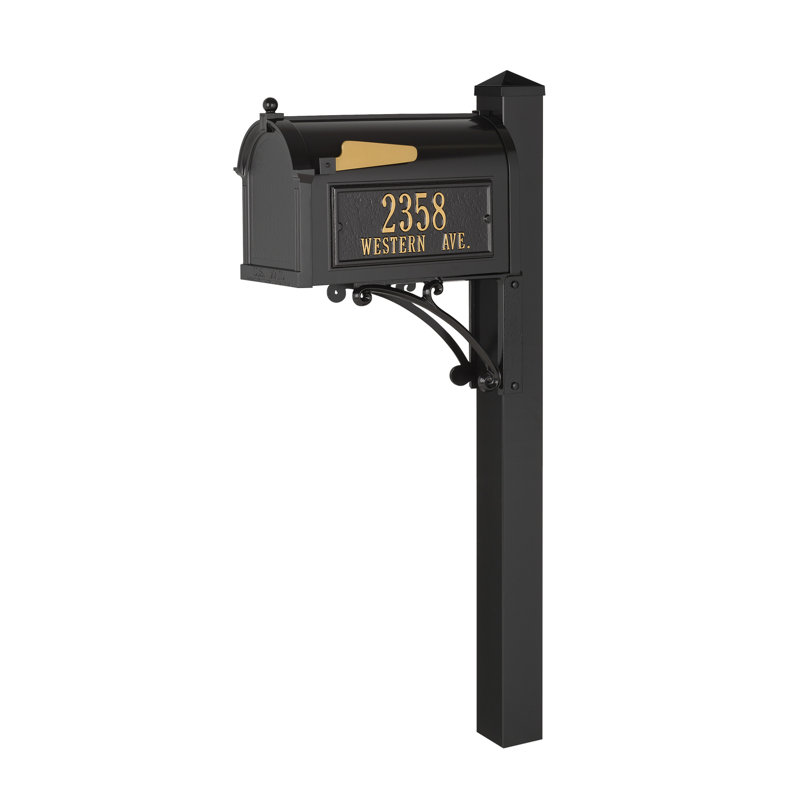 Superior Post Mounted Mailbox, Yes, Black