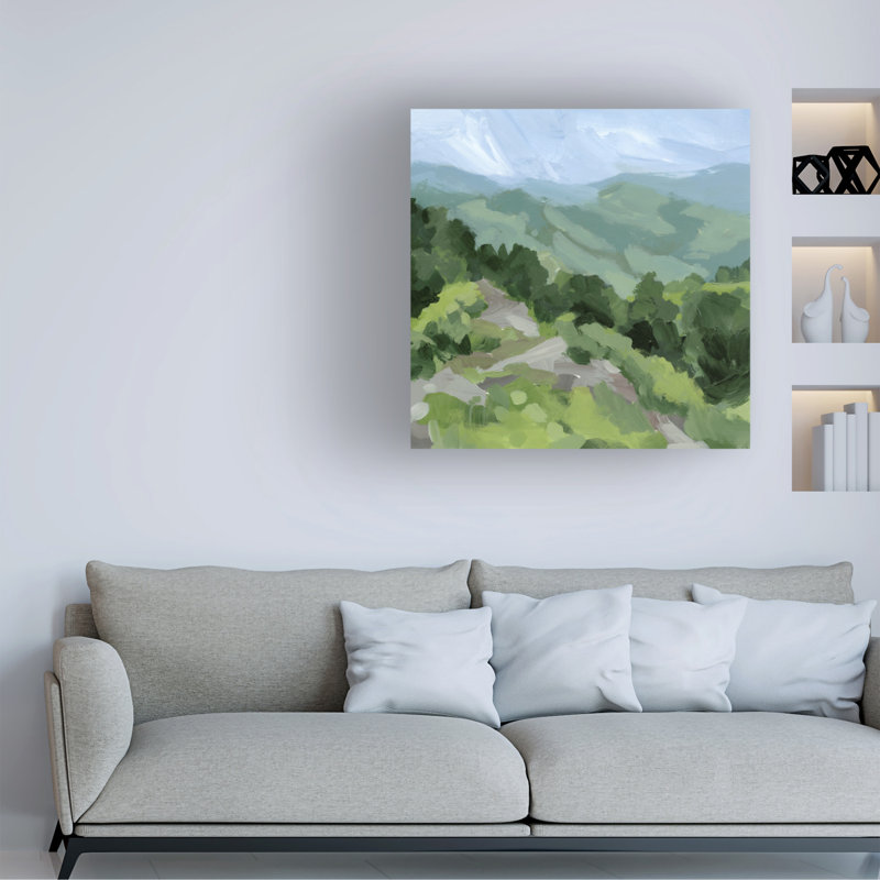 «Tree-lined Path II» sur toile, H 18 po x l 18 po