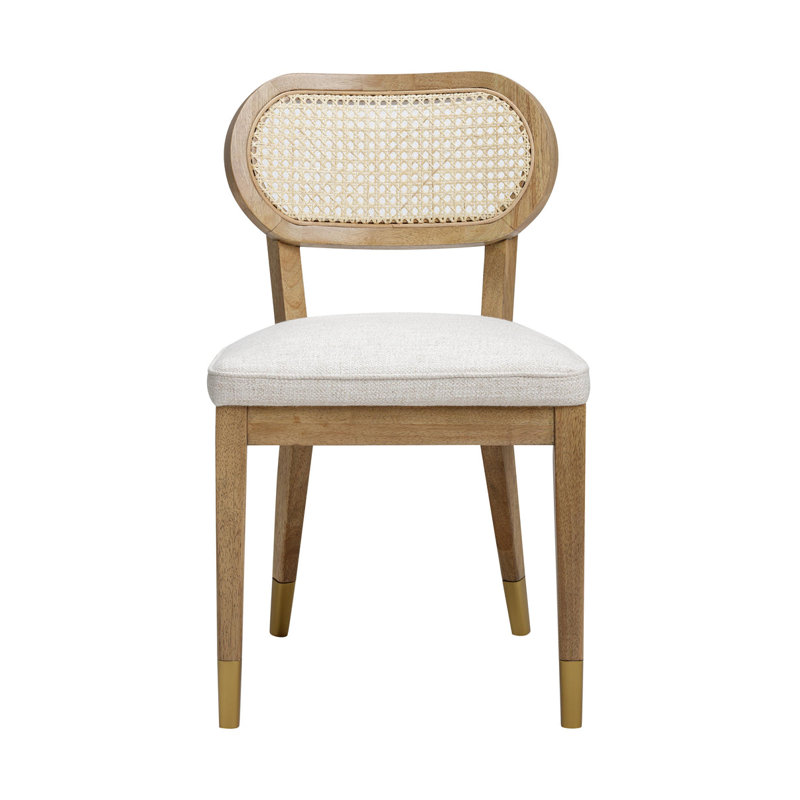 Chaise en lin Mary Performance, Naturel, Blanc
