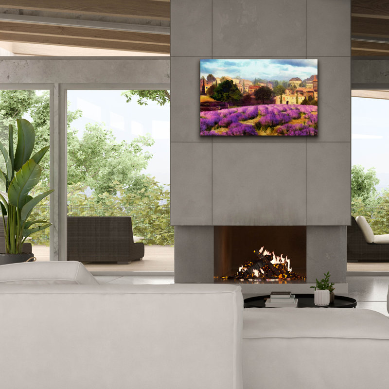  «Provence's Lavender Fields 2» par Alonzo Saunders, art mural sur toile, 40 po x 26 po, H 26 po x l 40 po