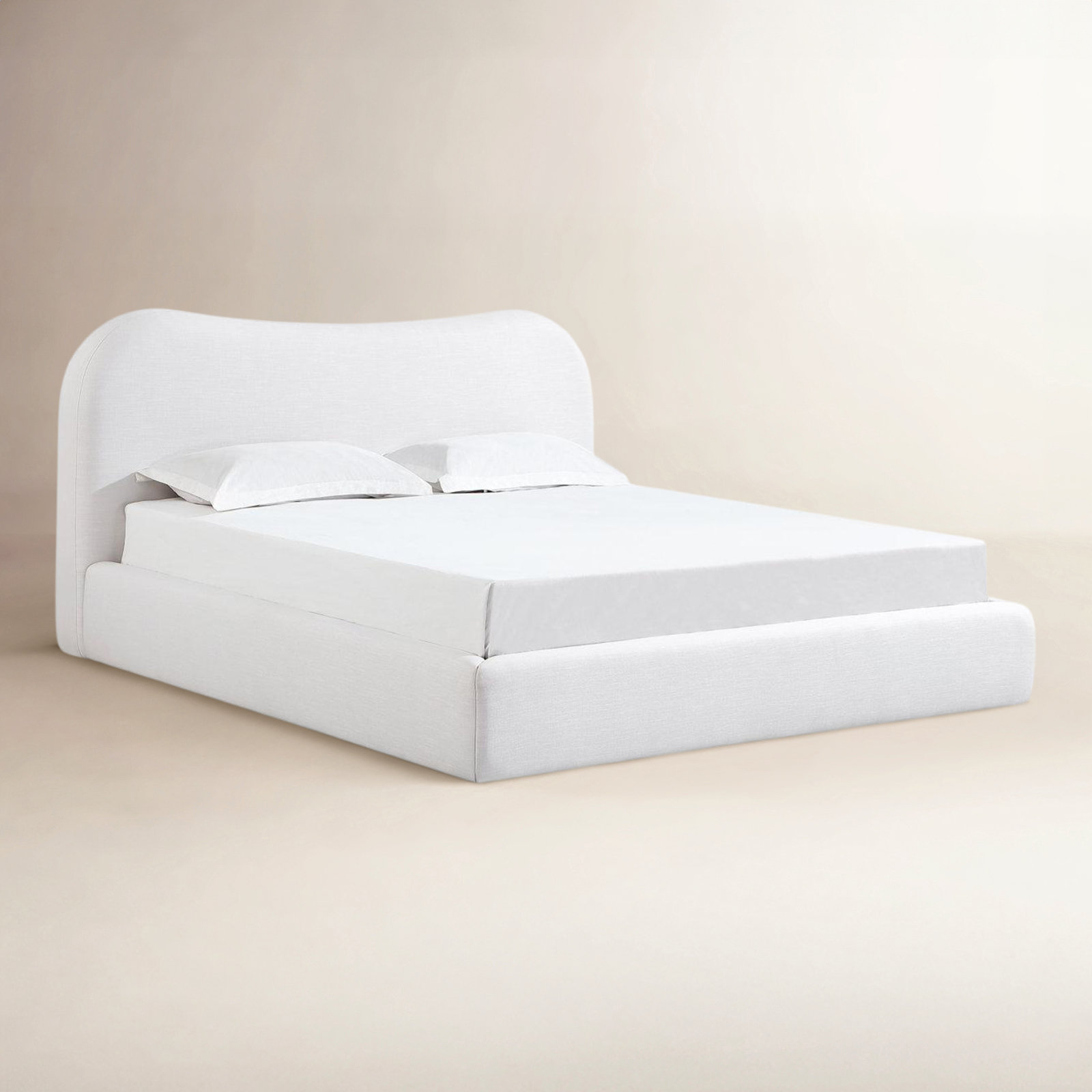 Elena Upholstered Bed In Vanilla Linen, California King