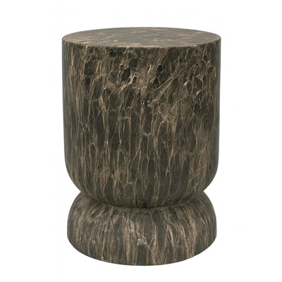 Zofia Composite Round Black Marble Accent Table