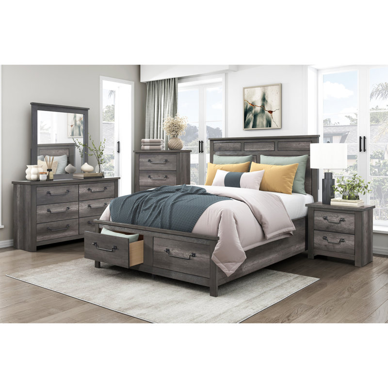Table de chevet 2 pour chambre à coucher en gris - qualité de fabrication
