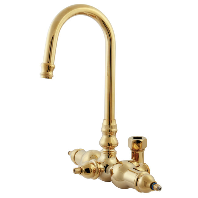 Wall Mounted Tub Spout, Polished Brass