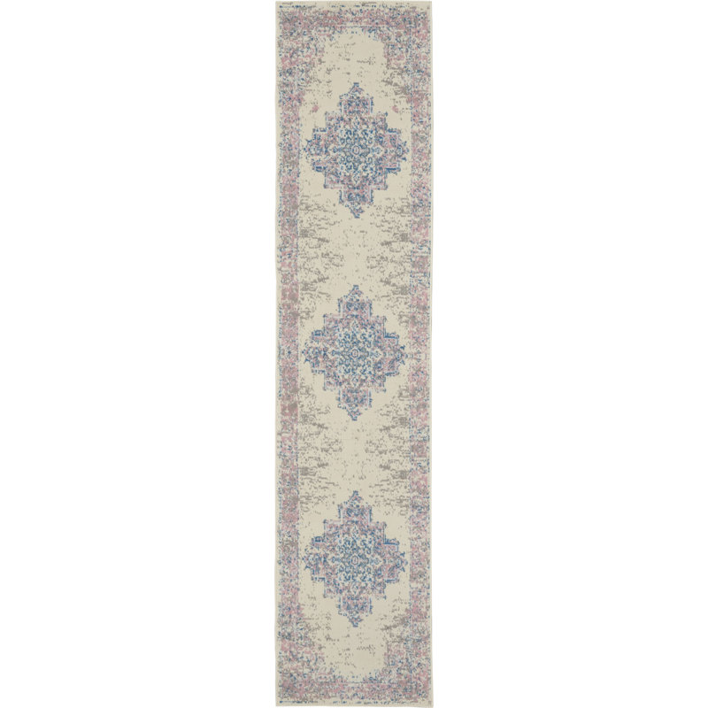 Tapis ivoire moderne Bo, Tapis de couloir 2 pi 2 po x 10 pi