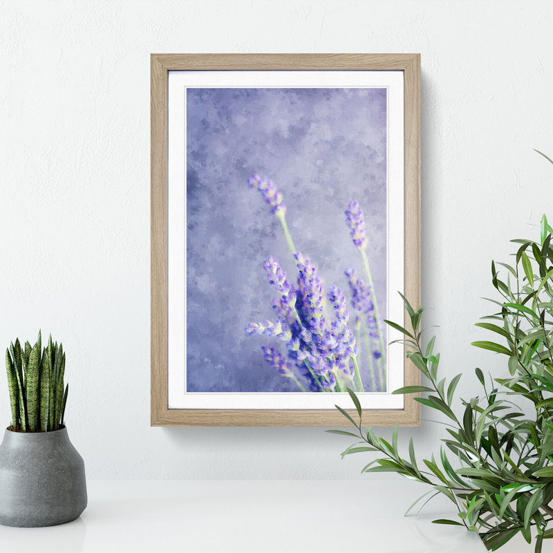 Pretty Purple Lavender - Framed Print, 63cm H x 45cm W x 2cm D, Oak Framed