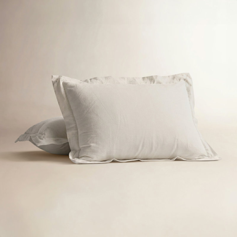 Cloud Soft Sateen Sateen Standard Solid Colour Sham Set, Standard/Twin, Pale Grey