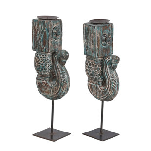 22'' H Solid Wood Candlestick