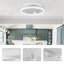 Ventilateur de chambre à coucher en plumes blanches 19 po avec télécommande, à intensité variable, 5 pales, moteur CC réversible, avec lumière DEL 