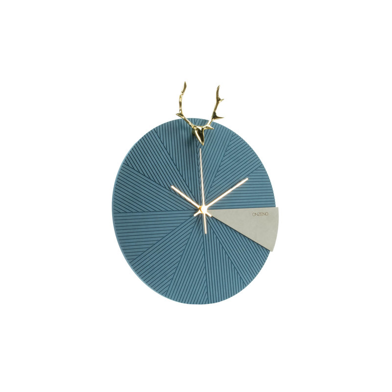 Wood Wall Clock, Blue