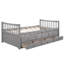 Lit de jour simple avec lit gigogne et tiroirs gris pour un dortoir confortable-1575219941