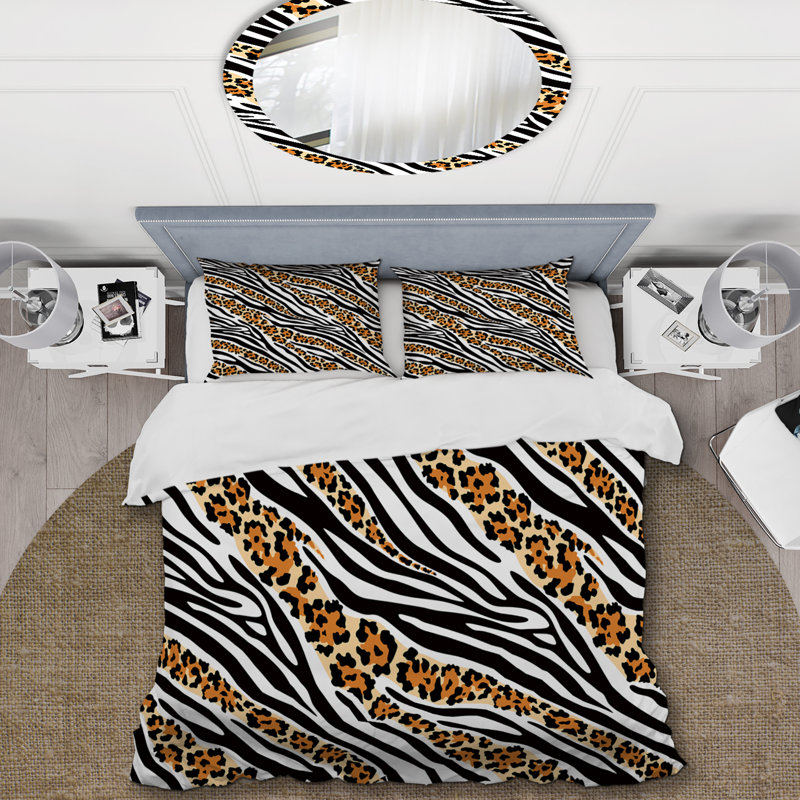 Ensemble de housse de couette en microfibre noir / orange / blanc 3 pièces, Housse de couette pour très grand lit et 2 très