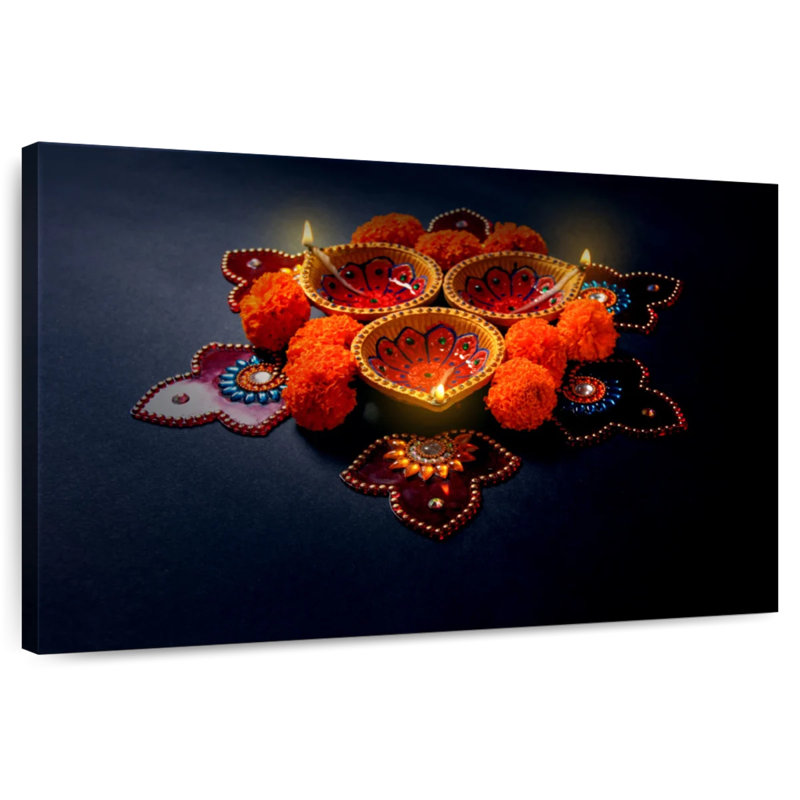 Adella Bejeweled Diwali Lamps, 20" H x 30" W