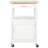 Anqi Solid Wood Top Kitchen Island Cart on Wheels, White Base-362227370