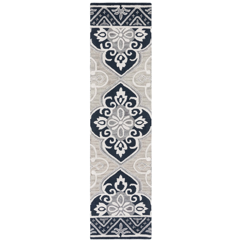 Empris Hand Tufted Wool Geometric Rug, Runner 2'3" x 9'