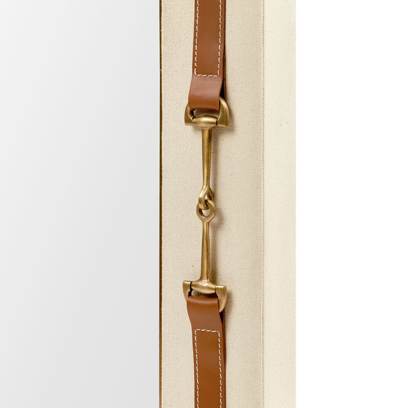 Buckley Rectangle Leather Mirror, Tan/Natural