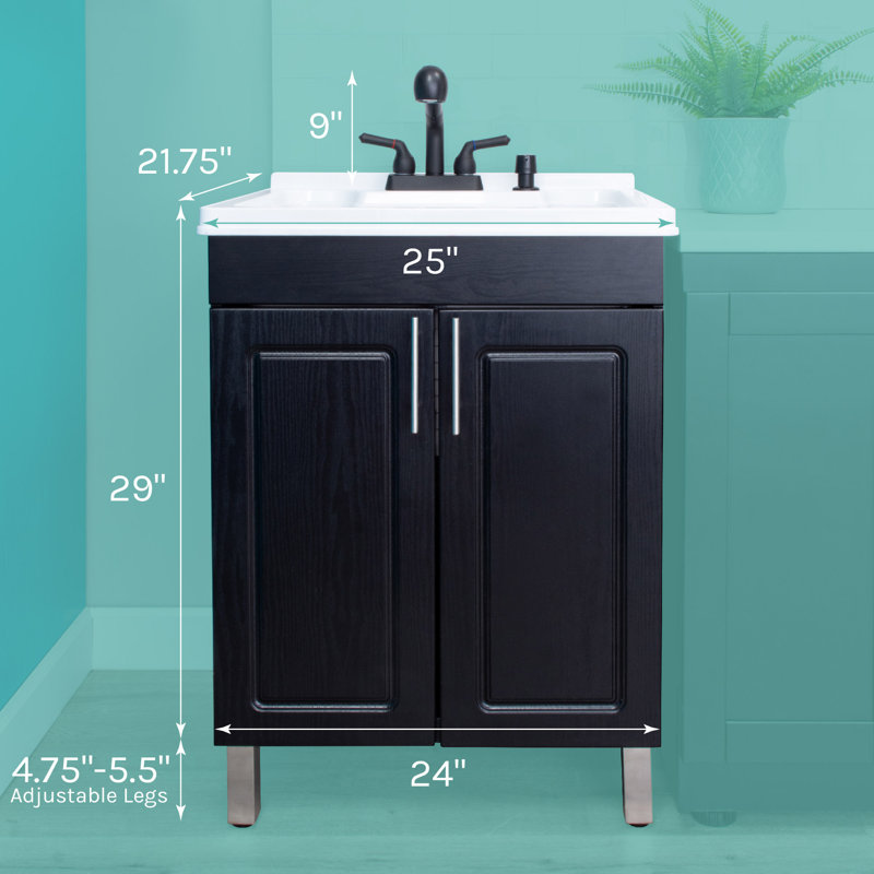 Ensemble de meuble-lavabo simple 25 po Hameed, Noir