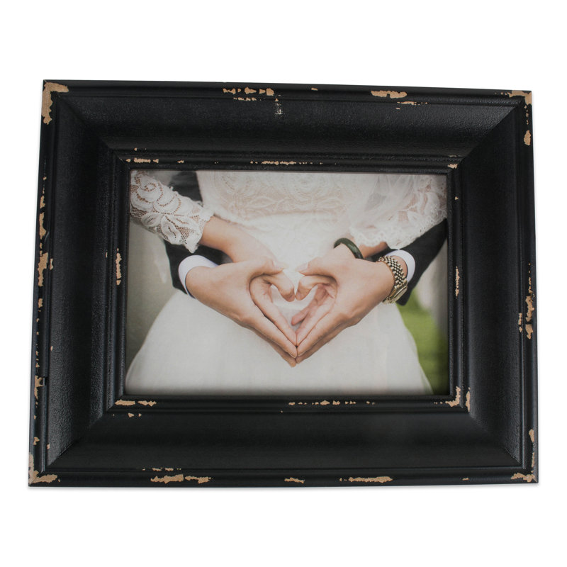 Cadre pour photo simple en bois biseauté Syrna, Marine, 8 po x 10 po