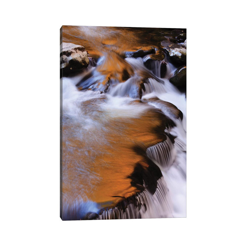 USA, Tennessee. Cascades Along The Little River In The Smoky Mountains by Joanne Wells - Wrapped Canvas Print