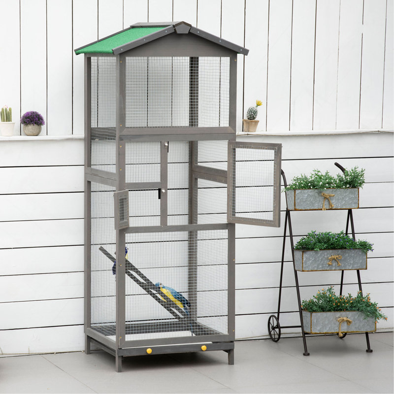 Cage à oiseaux en bois pour perroquet Pawhut