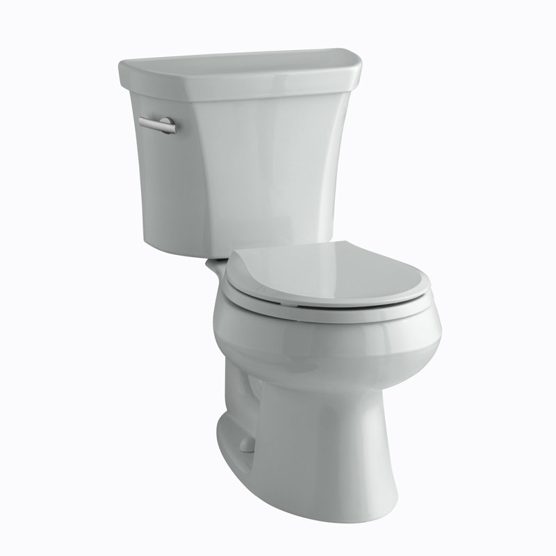 Wellworth 1.28 GPF Water Efficient Round Two-Piece Toilet (Seat Not Included), Ice Gray