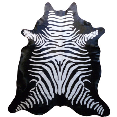 Tapis noir/blanc vache zèbre brésiliened Gandy