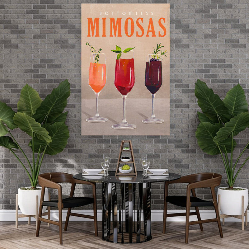 «Mimosas Pastel Cocktail Bar», 60" H x 40" W
