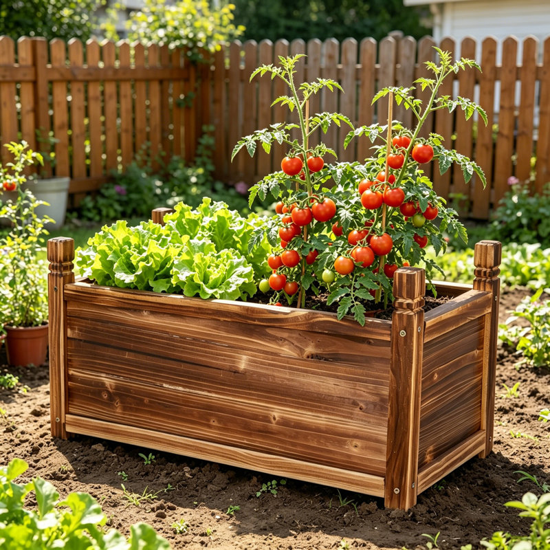 Kley Wood Planter Box, 34cm H x 30cm W x 60cm D