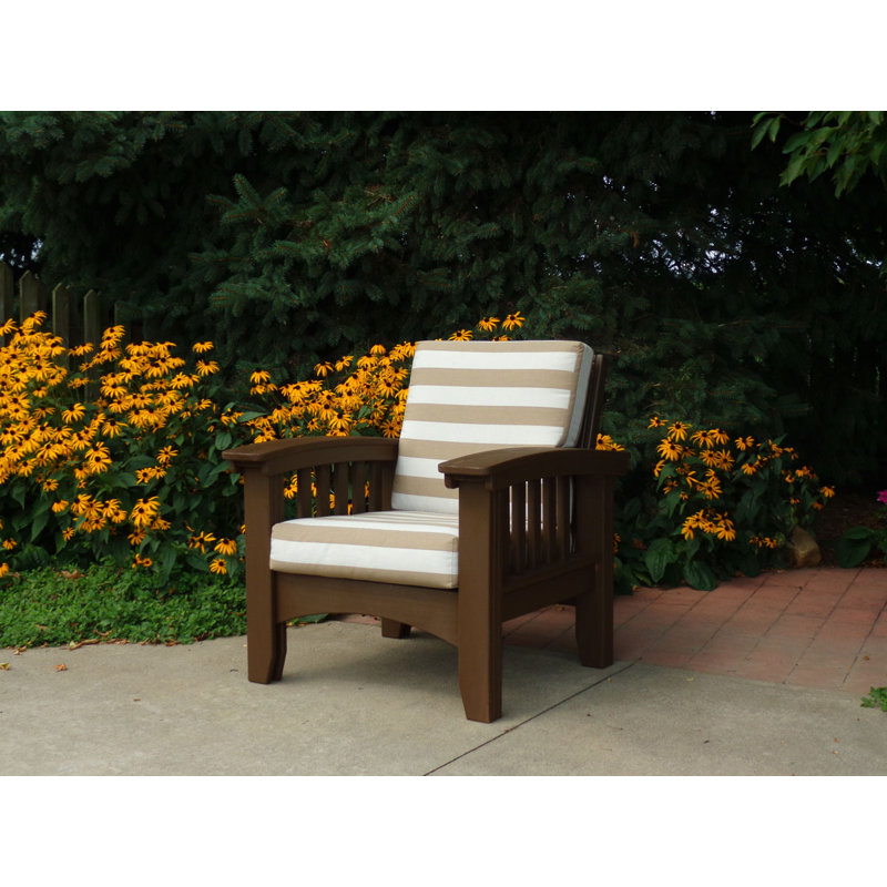 Chaise de jardin avec coussins Sunbrella Calla, Brun chocolat, Sunbrella® beige bruyère