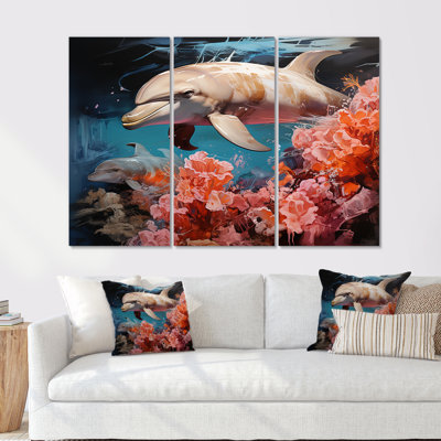 Dolphin Eternal Dance - Animals Dolphin Wall Art Print Set