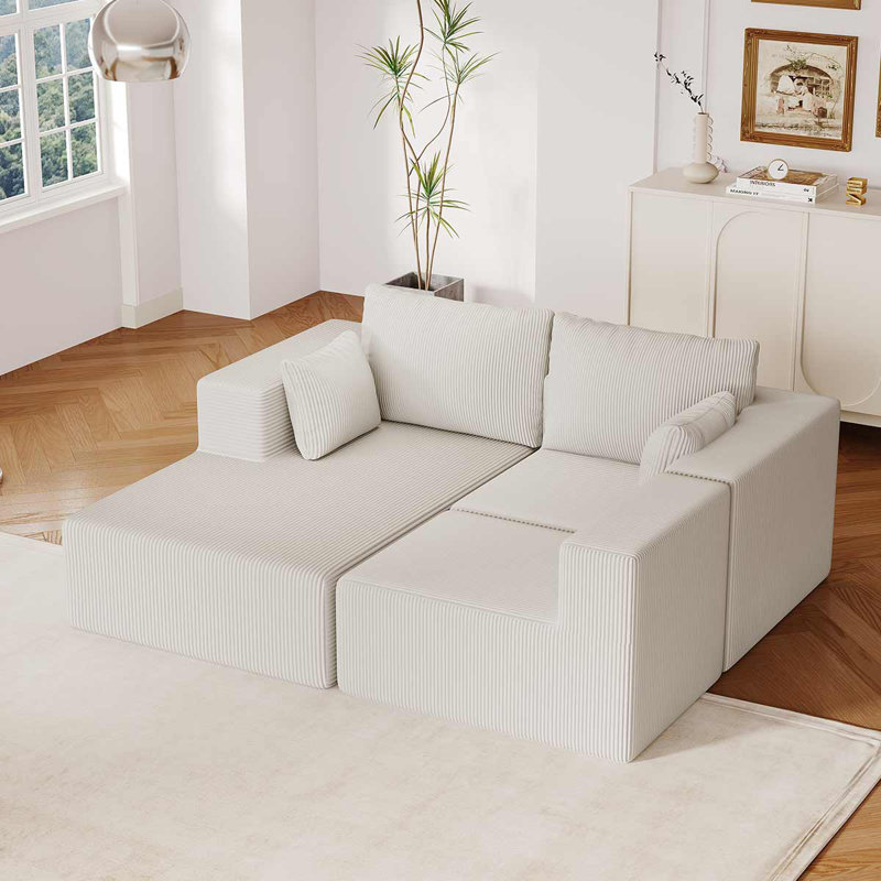 Canapé modulaire en L 108,3 po, Beige
