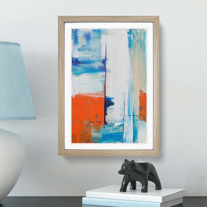 Abstract Art Painting Vol.327 by S.Johnson - Picture Frame Painting Print, Oak Framed, 87cm H x 62cm W x 2cm D
