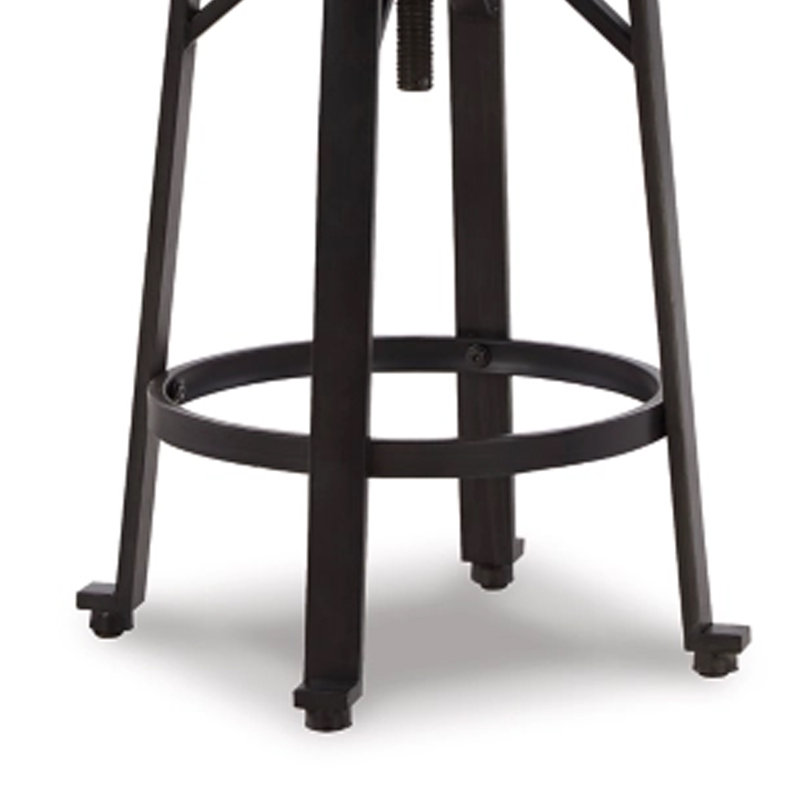 Xin Adjustable Height Counter Stool with Metal Frame, Light Brown