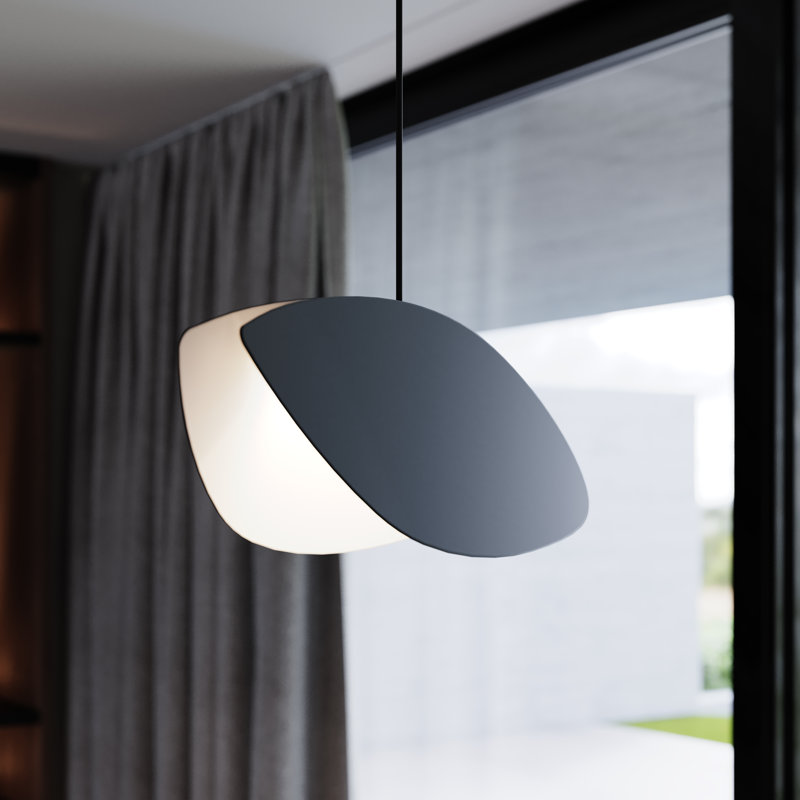 Papillons™ 1 - Light Satin Black LED Unique/Statement Pendant, Satin Black, 4.75" H x 12.5" W x 3.75" D