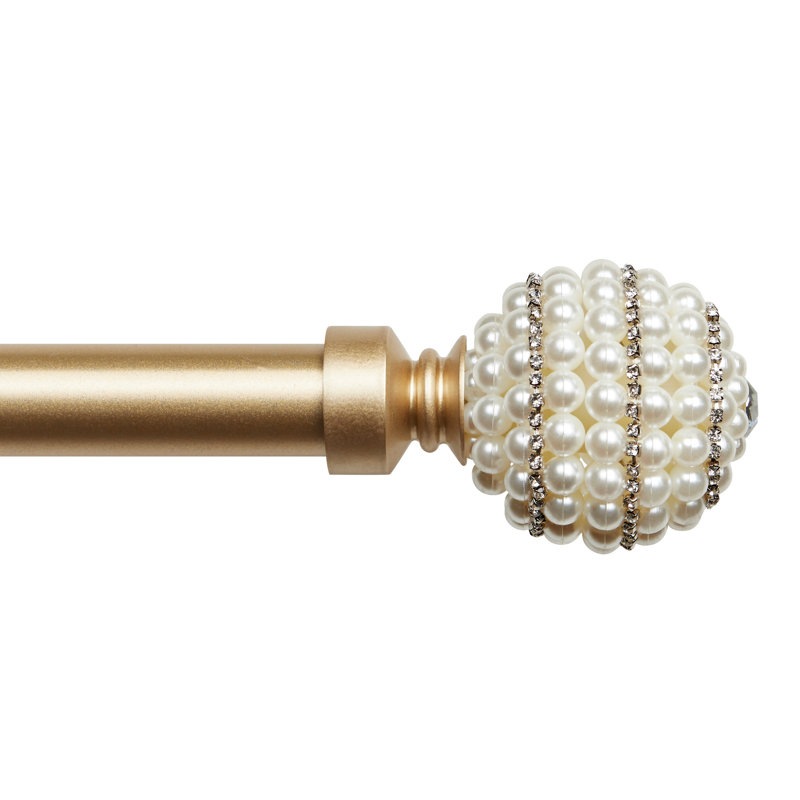 Tringle à rideaux simple réglable en métal 1 po, L 36 po x L 72 po, Doré