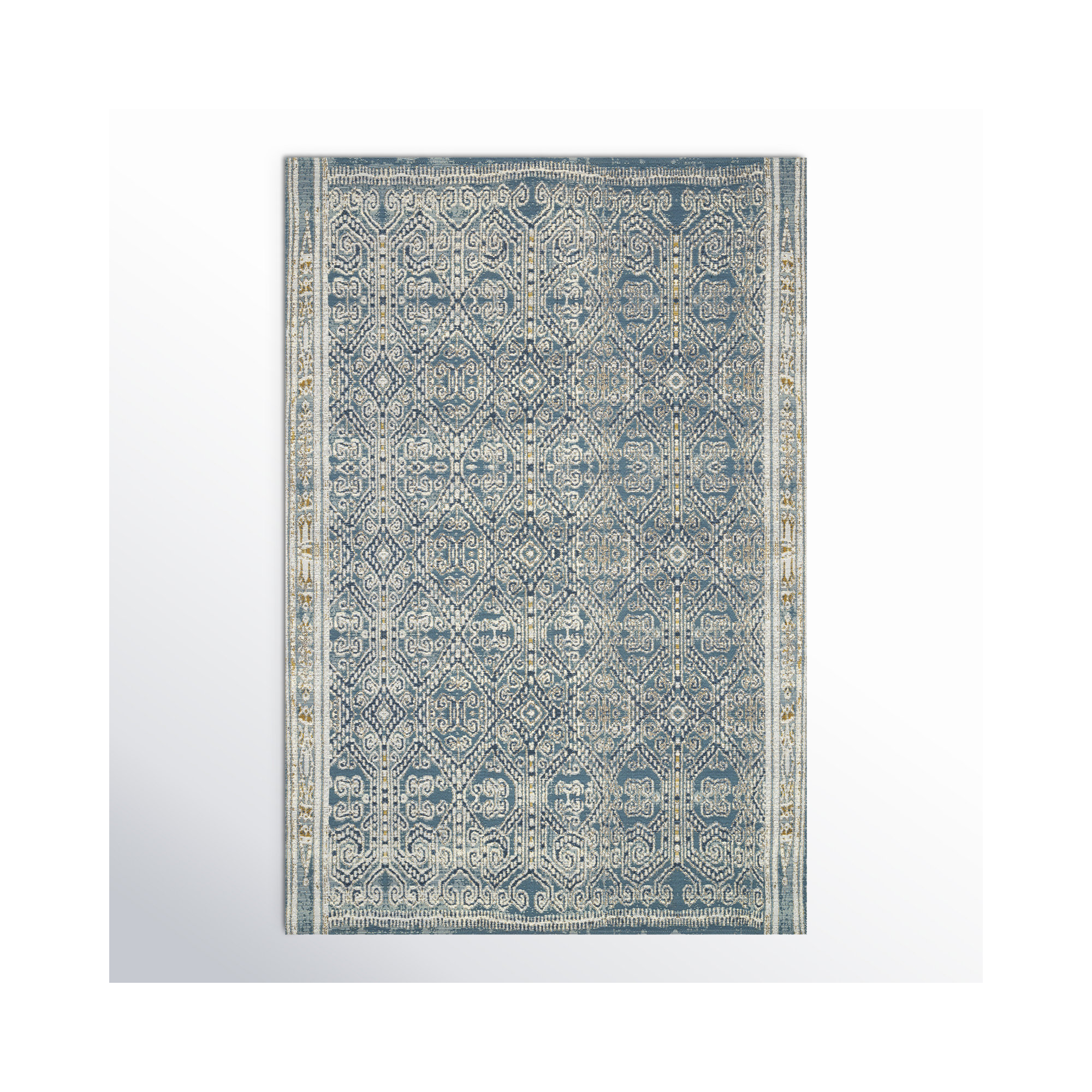 Davana Blue Indoor/Outdoor Rug, Rectangle 3'11" x 5'11"