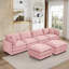 Canapé modulaire en U 130,7 po CloudHaven avec 2 repose-pieds mobiles, ensemble de canapé en chenille 4 places pour le salon, combinaison de bricolage avec mousse à mémoire de forme haute résilience-811162048