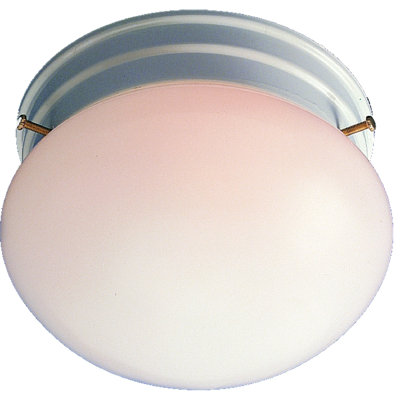 2-Light 9"W Indoor White Round Flush Mount with White Glass