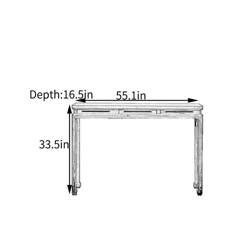 Console Elm, H 33,5 po x l 55,1 po x P 16,5 po