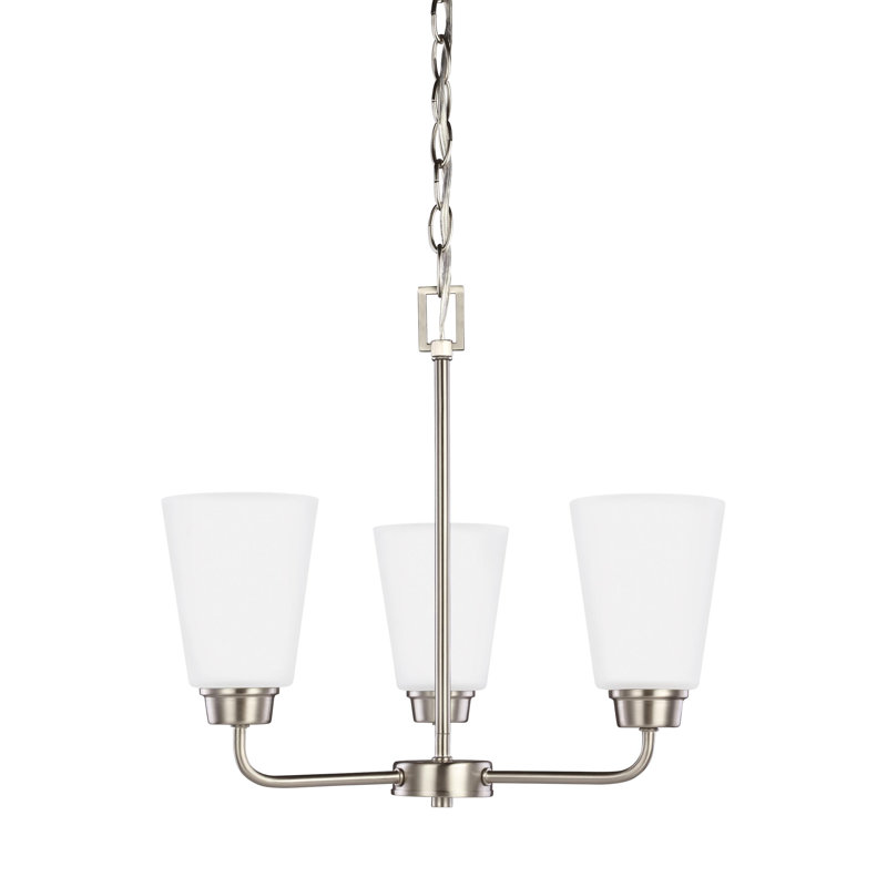 Kerrville Three Light Chandelier from Generation Lighting , Brushed Nickel, No, 3