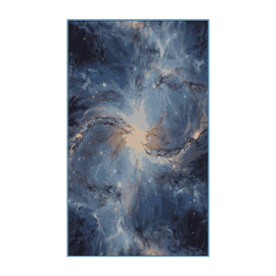Machine Washable Blue Area Rug